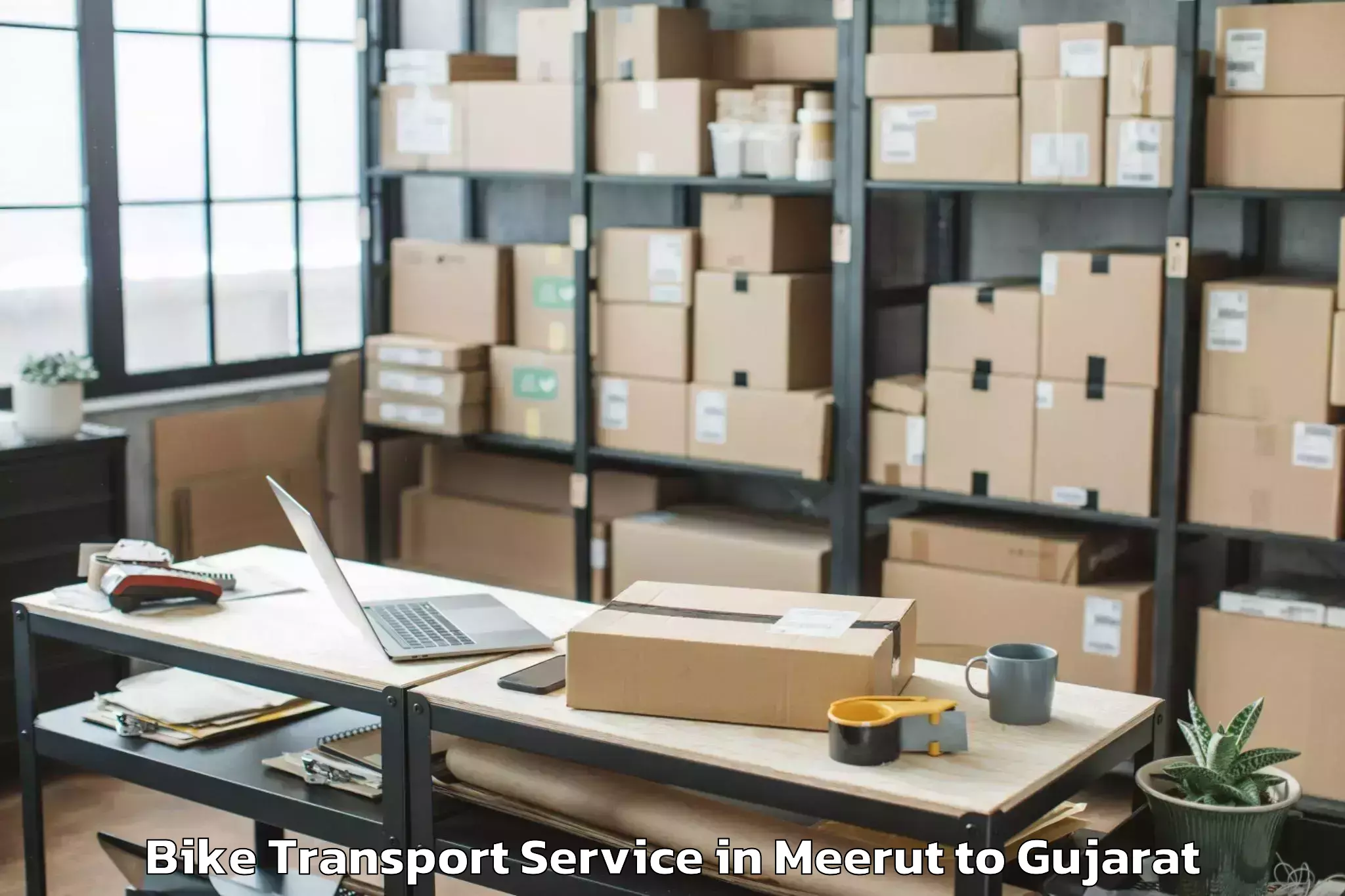 Leading Meerut to Jamnagar Bike Transport Provider